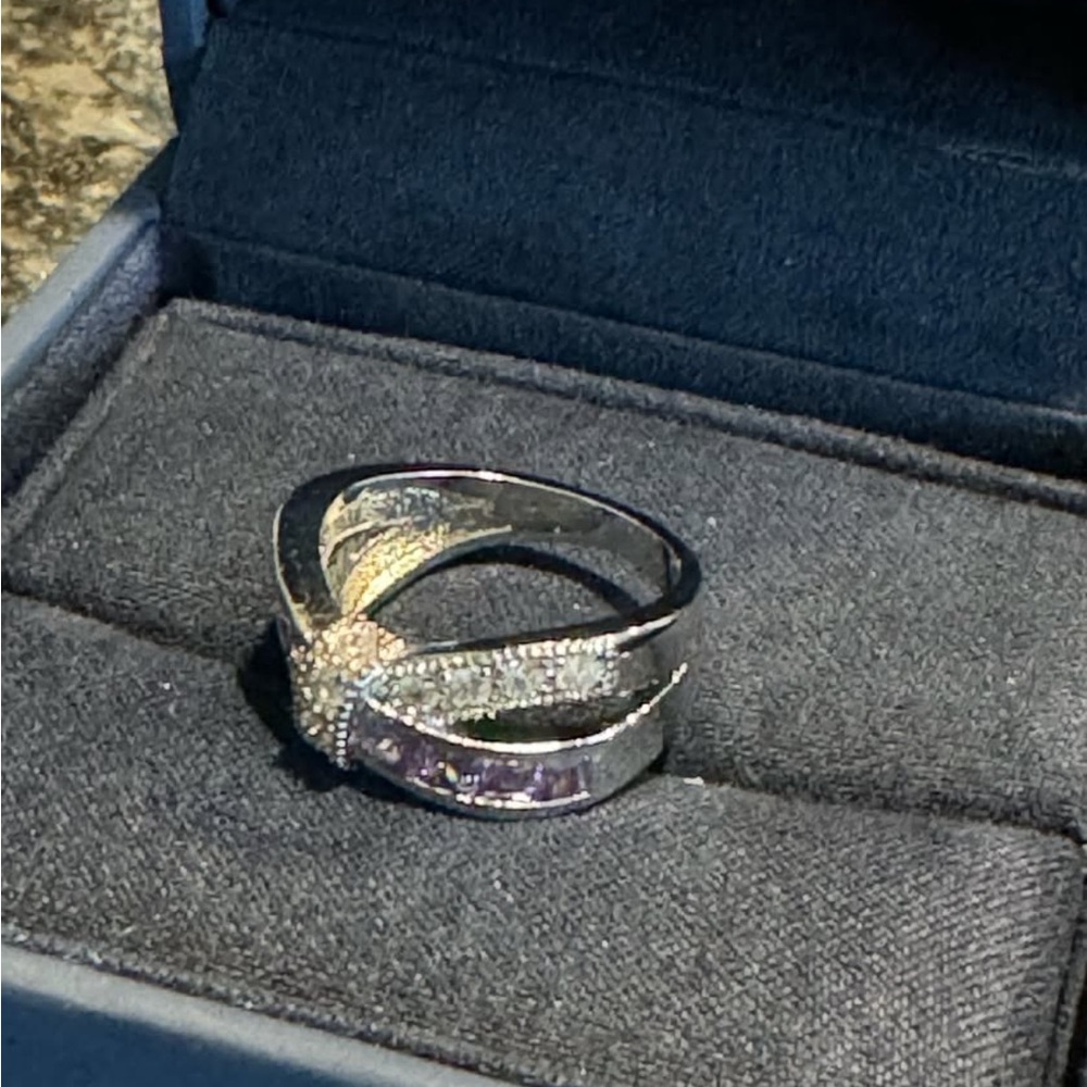Purple and Silver Women's Ring - Picture 2 of 2